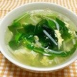 わかめともやしと小松菜の和風スープ